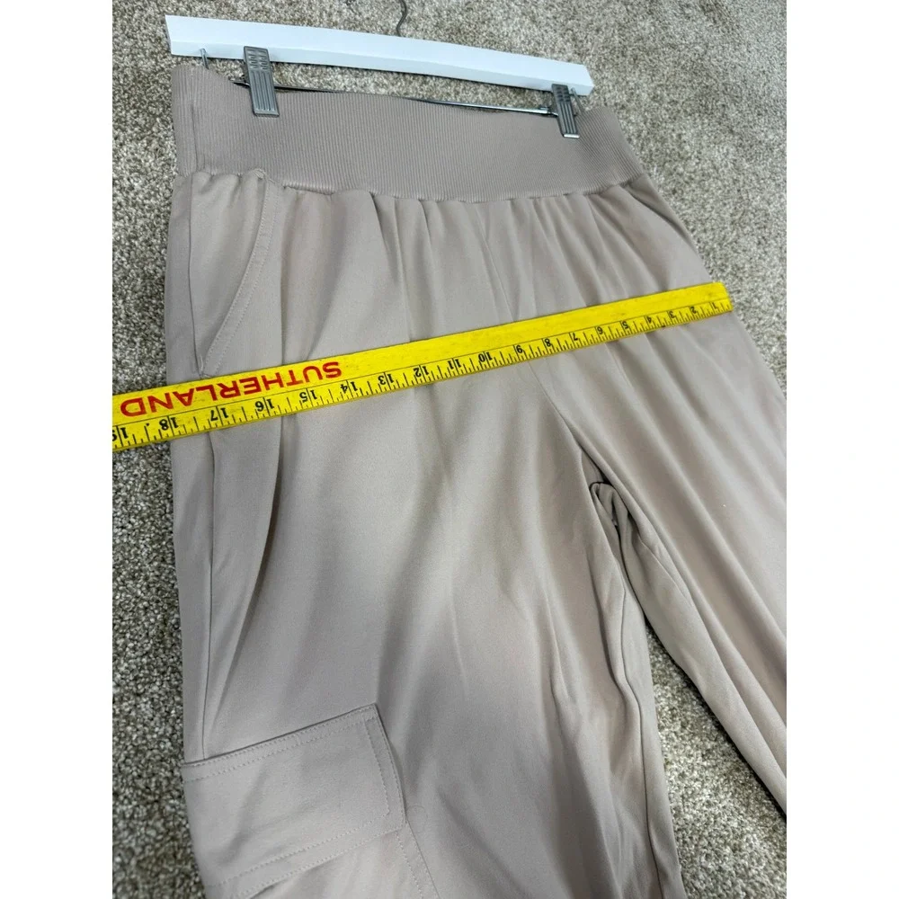 Sincerely Jules Womens Cargo Jogger Pants‎ Tan Beige Large Utility L Athleisure